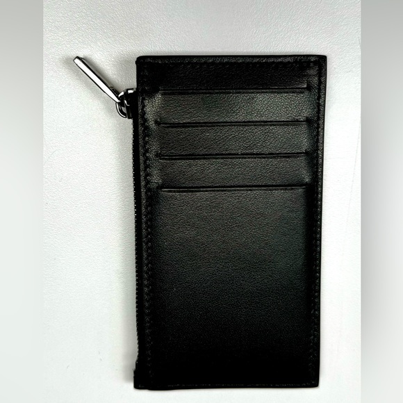 ❤️ CHRISTIAN DIOR UNISEX BLACK SMALL LEATHER WALLET CREDIT CARD CASE ITALY - Picture 2 of 9